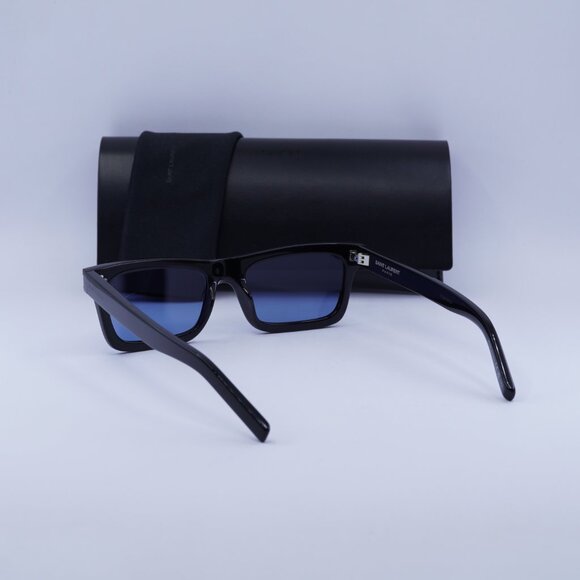 Saint Laurent SL461 BETTY 009 Rectangle Sunglasses - Black/Blue - Picture 5 of 9